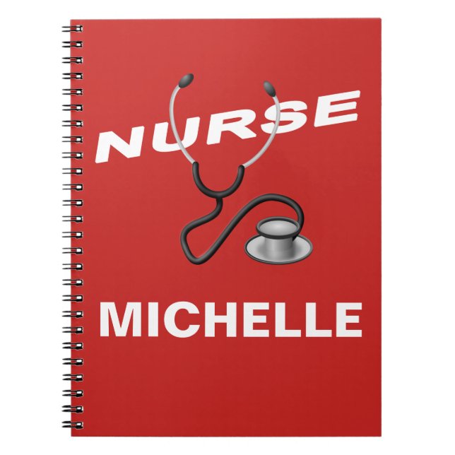 Cuaderno RED Custom Nurse Name (Frente)