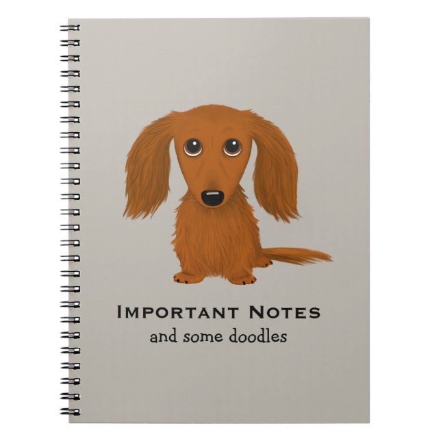 Cuaderno Red Dachshund de larga duración | Perro de dibujos (Frente)
