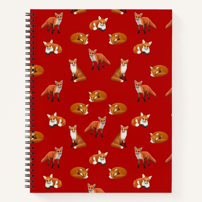 Cuaderno Red Fox Family 8.5 × 11 bloc de notas (Anverso)