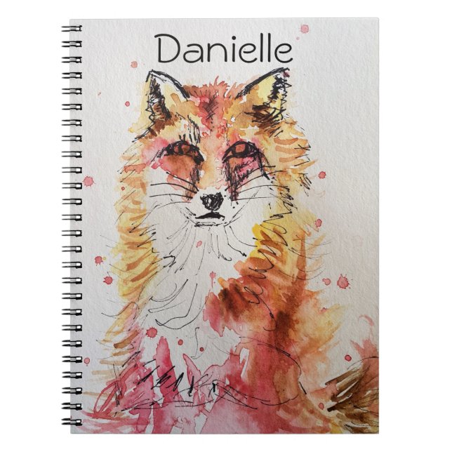 Cuaderno Red Fox zorra lindos Chicas nombre Notebook (Frente)