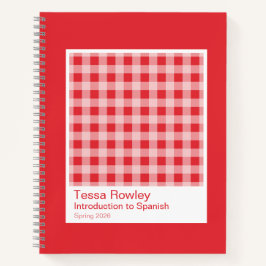 Cuaderno Red Gingham Plaid Notebook