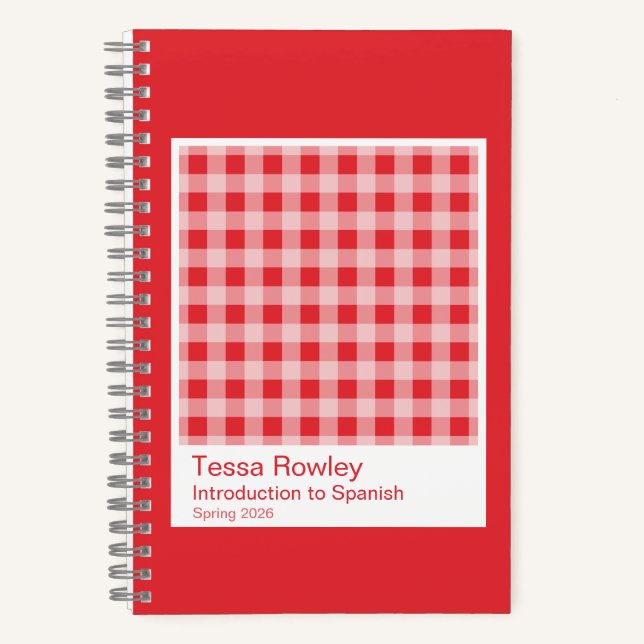 Cuaderno Red Gingham Plaid Notebook (Anverso)