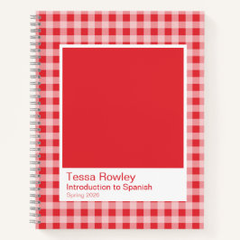 Cuaderno Red Gingham Plaid Spiral Notebook