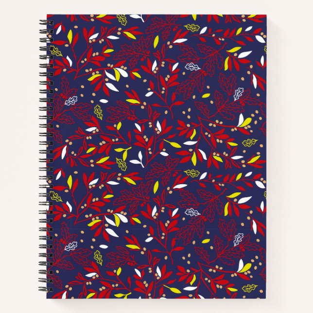 Cuaderno Red Gold Botanical Autumn Leaves (Anverso)