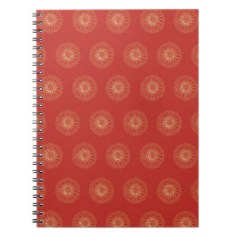 Cuaderno Red | Golden Zinnia Flower Medallions