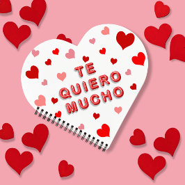 Cuaderno Red Heart Confetti Te Quiero Mucho 3d Letters