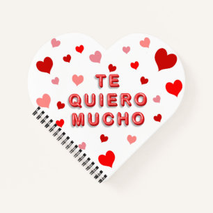 Cuaderno Red Heart Confetti Te Quiero Mucho 3d Letters