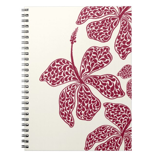 Cuaderno Red Hibiscus Art Floral  Notebook (Frente)