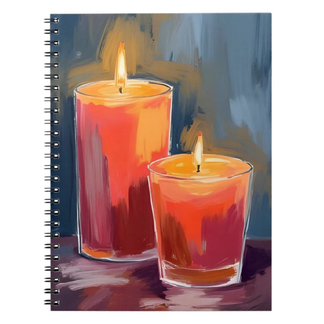 Cuaderno Red Holiday Candles Watercolor Holiday (Frente)