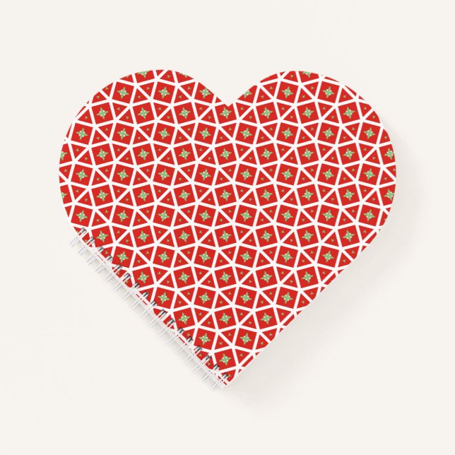 Cuaderno Red Holiday Geometric Star Design (Anverso)