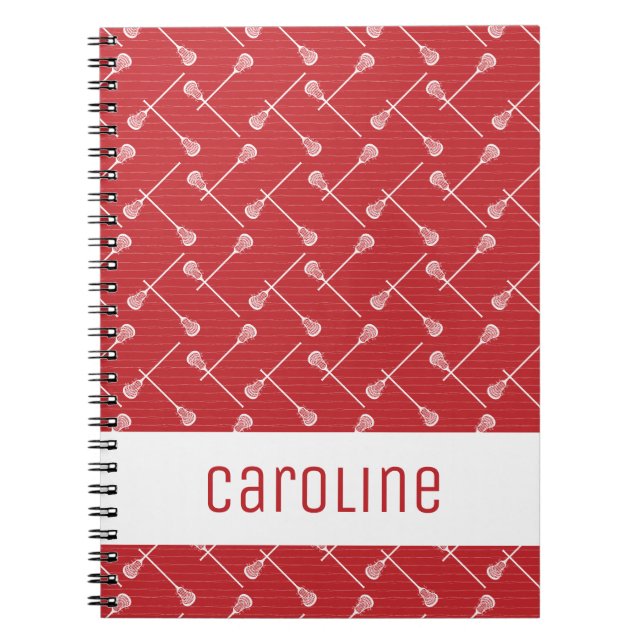 Cuaderno Red Lacrosse White Sticks Patterned (Frente)