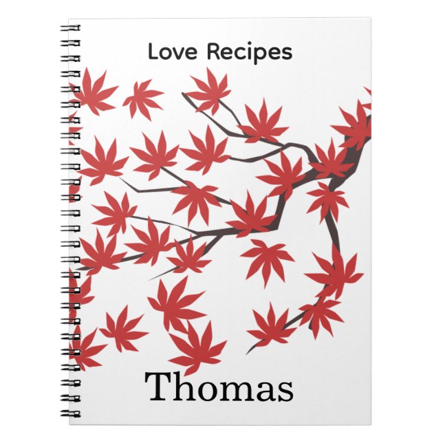 Cuaderno Red Leaves Recipe Spiral Notebook  (Frente)