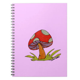 Cuaderno Red Mushroom with purple background