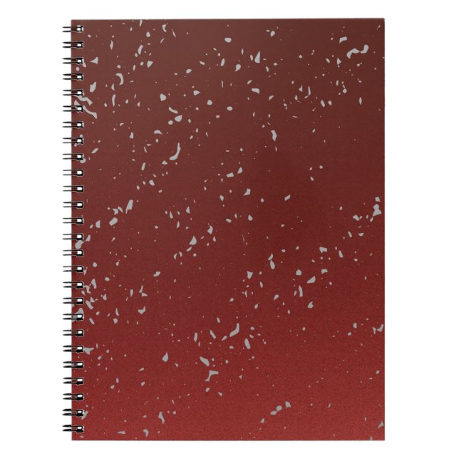 Cuaderno Red Ombre w Grey Specks Notebook Stylish Journal (Frente)