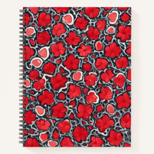 Cuaderno Red Petals on Silver