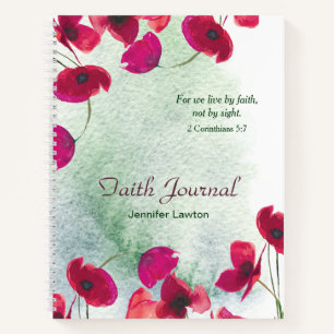 Cuaderno Red Poppies Floral Faith Journal