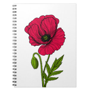 Cuaderno Red poppy drawing