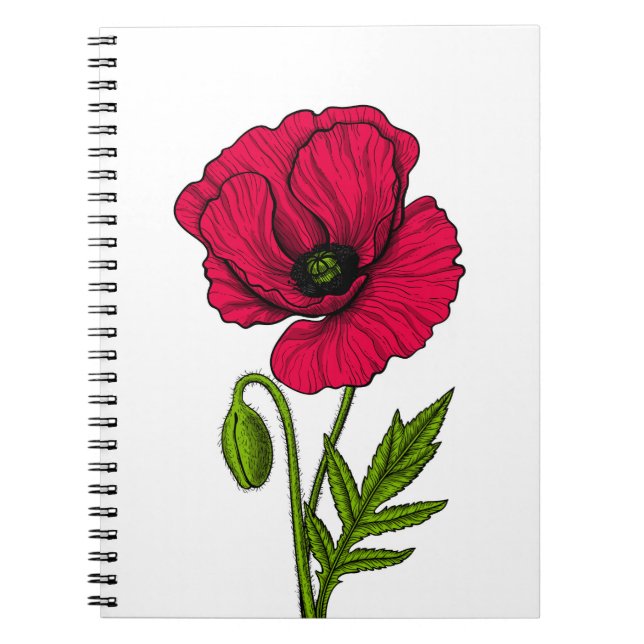 Cuaderno Red poppy drawing (Frente)