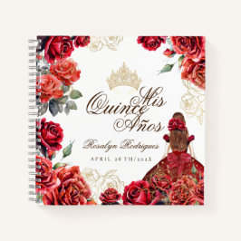 Cuaderno Red Rose Gold Elegant Mis Quince Guest