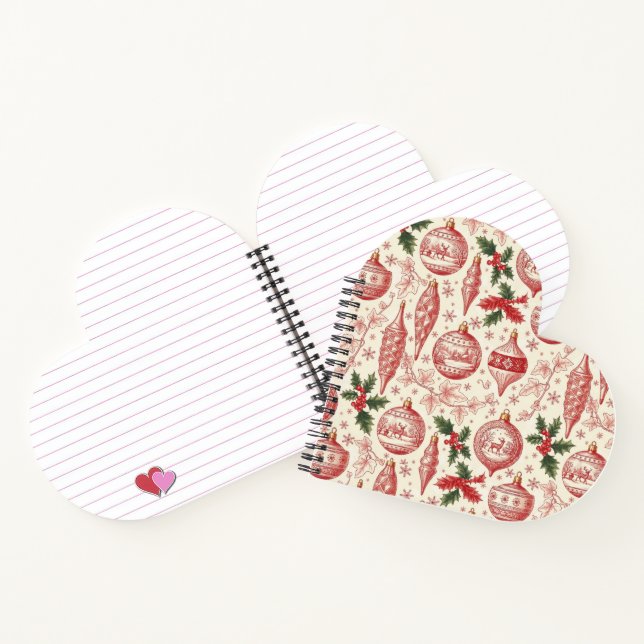Cuaderno Red Toile Chinoiserie Christmas Ornaments (Interior)