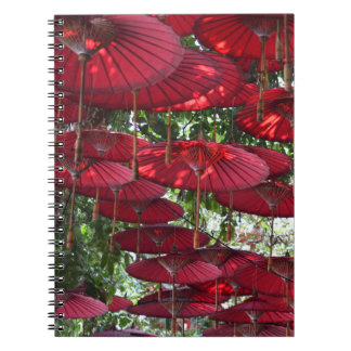 Cuaderno Red Umbrellas in the Sky - Asian Spiral Notebook