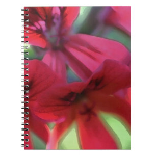 Cuaderno Red Watercolor Geraniums
