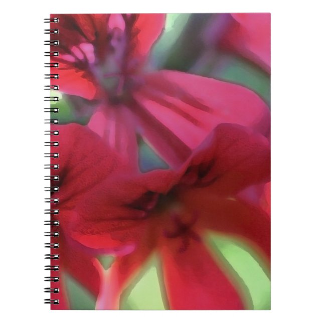 Cuaderno Red Watercolor Geraniums (Frente)