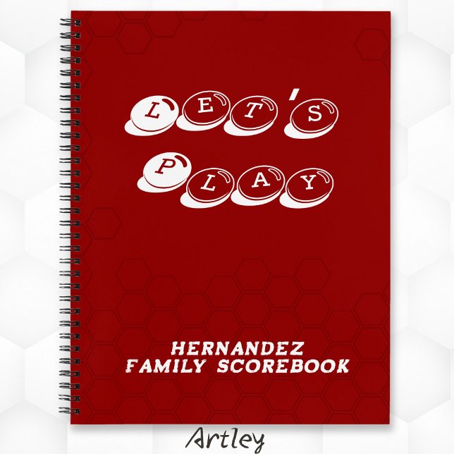 Cuaderno Red White Family Name Board Game Scorebook (Subido por el creador)