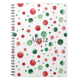 Cuaderno Red White Green Dots Christmas