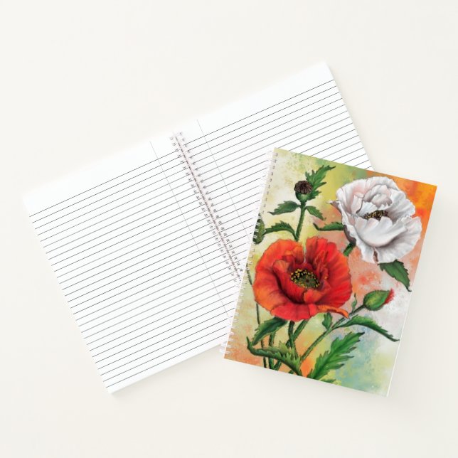 Cuaderno Red White Poppies (Interior)