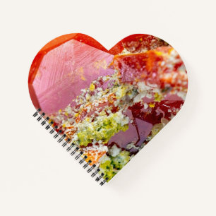 Cuaderno Red Wulfenite Crystal Heart Notepad Valentine
