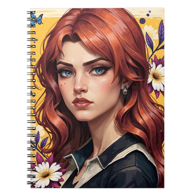 Cuaderno Redhead Portrait Floral 🌸✨ (Frente)