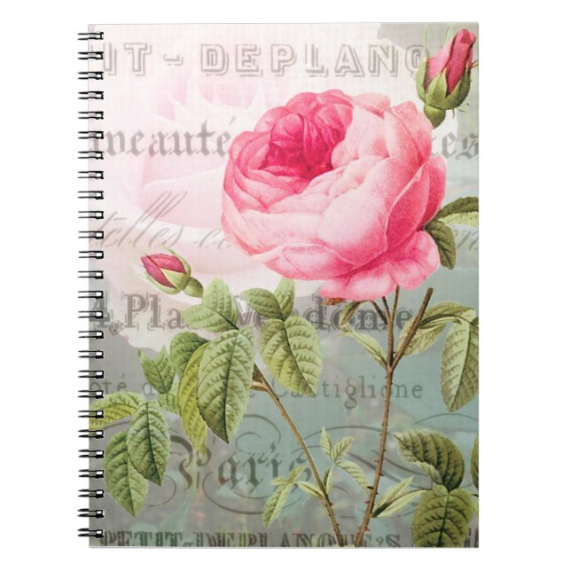 Cuaderno Redoute Antique Rosa de Shabby French Notebook (Frente)