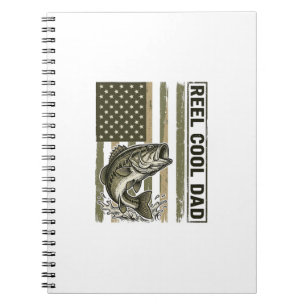 Cuaderno Reel Cool Dad Bass Fishing Flag Vector Design_1
