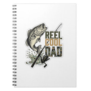 Cuaderno Reel Cool Papá Pesca de Lubina Diseño de Grabado V