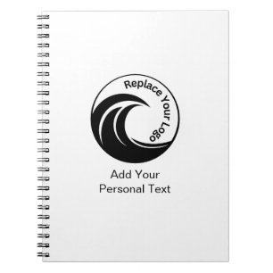 Cuaderno Reemplazar logotipo minimalista y texto personaliz