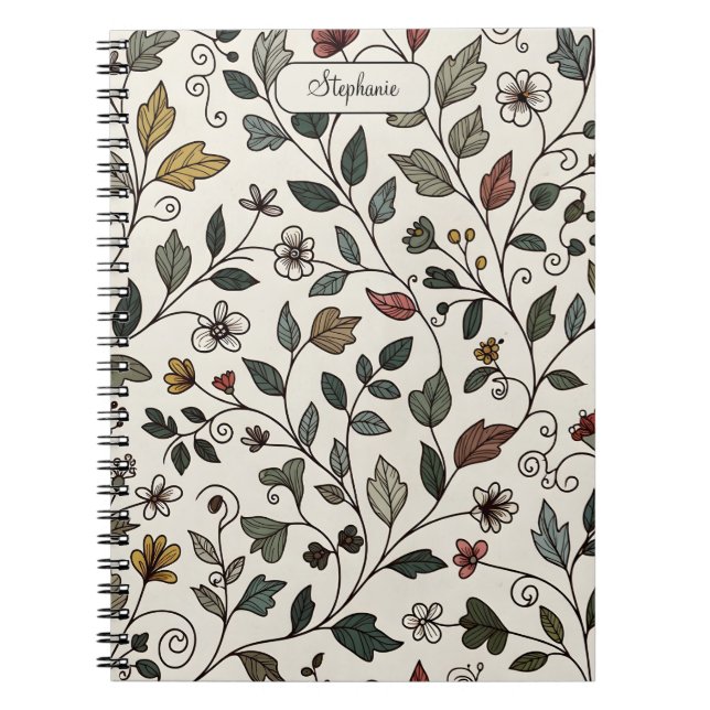 Cuaderno Reflective Intricate Whimsical Vine (Frente)
