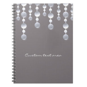 Cuaderno Reflejo gris Glam Glamour Moda Diario portátil