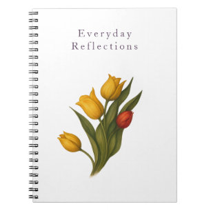 Cuaderno Reflejos de Tulipán — Diario de Lujo Blanco Crujie