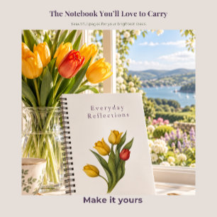 Cuaderno Reflejos de Tulipán — Diario de Lujo Blanco Crujie