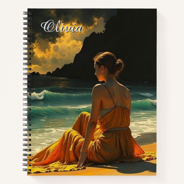 Cuaderno Reflexión personalizada de la costa junto al mar (Anverso)