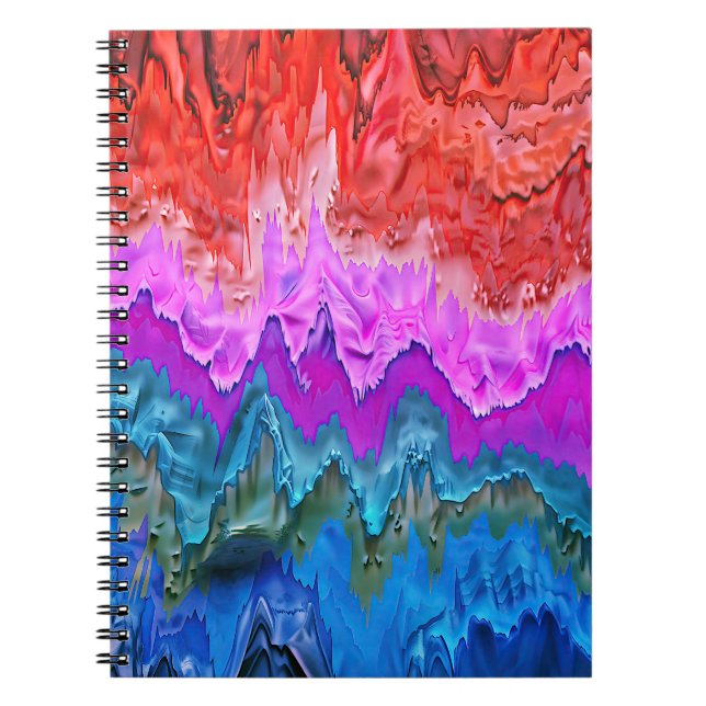 Cuaderno "Reflexión radiante" Arte abstracto colorido (Frente)