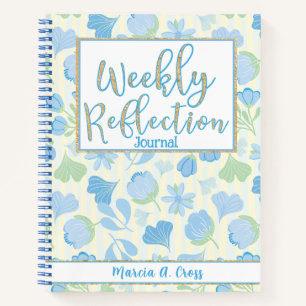 Cuaderno Reflexión semanal con diseño floral