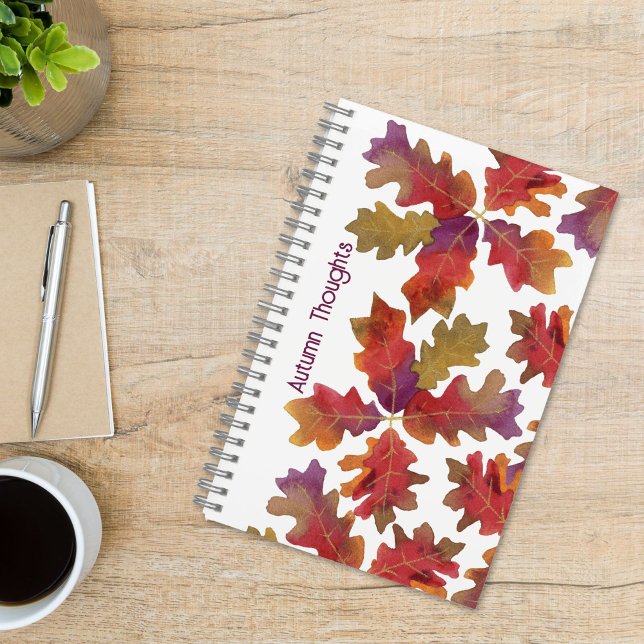 Cuaderno Reflexiones de otoño coloridas hojas de roble (Subido por el creador)