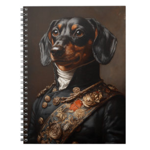Cuaderno Regal Dachshund con uniforme militar napoleónico
