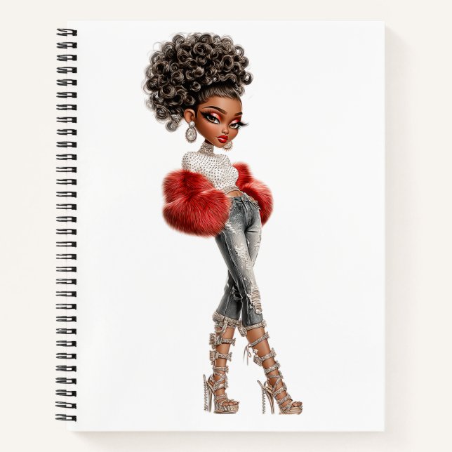 Cuaderno Regal Red Glam Girl Spiral Notebook (Anverso)
