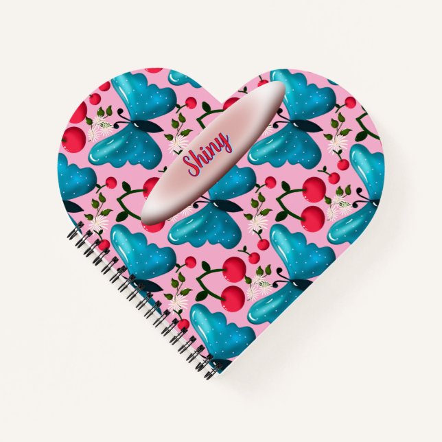 Cuaderno Regalo con patrón floral de mariposa personalizado (Anverso)