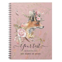 Cuaderno Regalo conmemorativo personalizado de zorro boho c