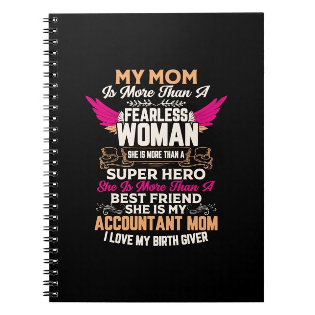 Cuaderno Regalo contable | Ella Es Mi Mamá Contadora (Frente)