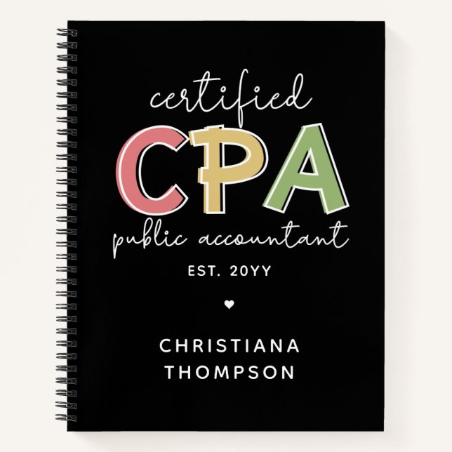 Cuaderno Regalo contable público certificado de CPA persona (Anverso)